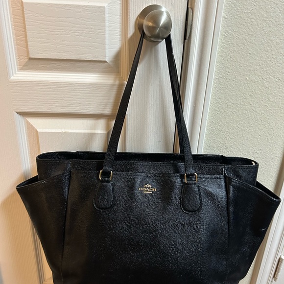 Lightly Used All Black Coach Diaper Bag - Picture 3 of 3